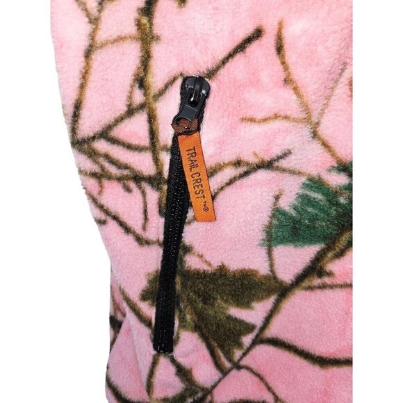 Trail Crest Pink Camouflage Vest Fleece Womens Size Small 4 6 8 Zipper Pockets - Picture 5 of 8